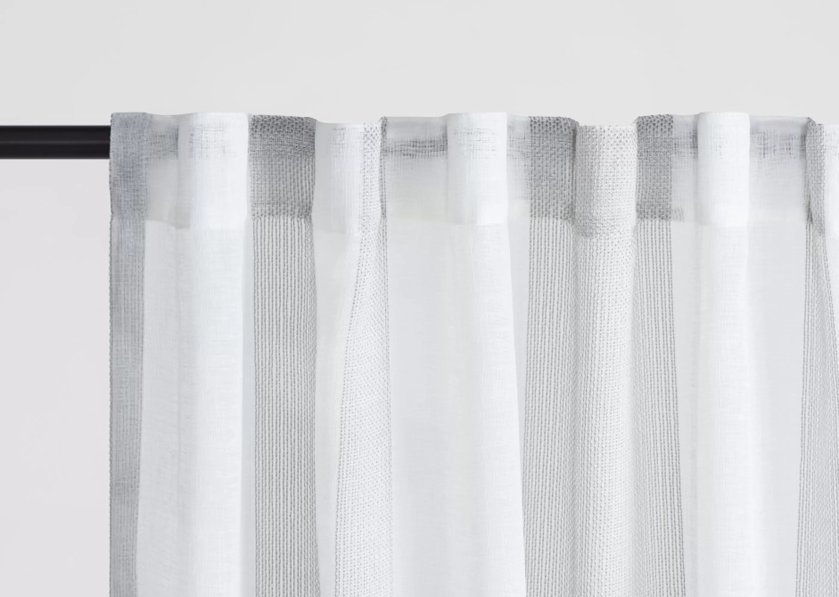 unavailable Drapery Panels*Harcourt Striped Sheer 96" Ivory/Grey