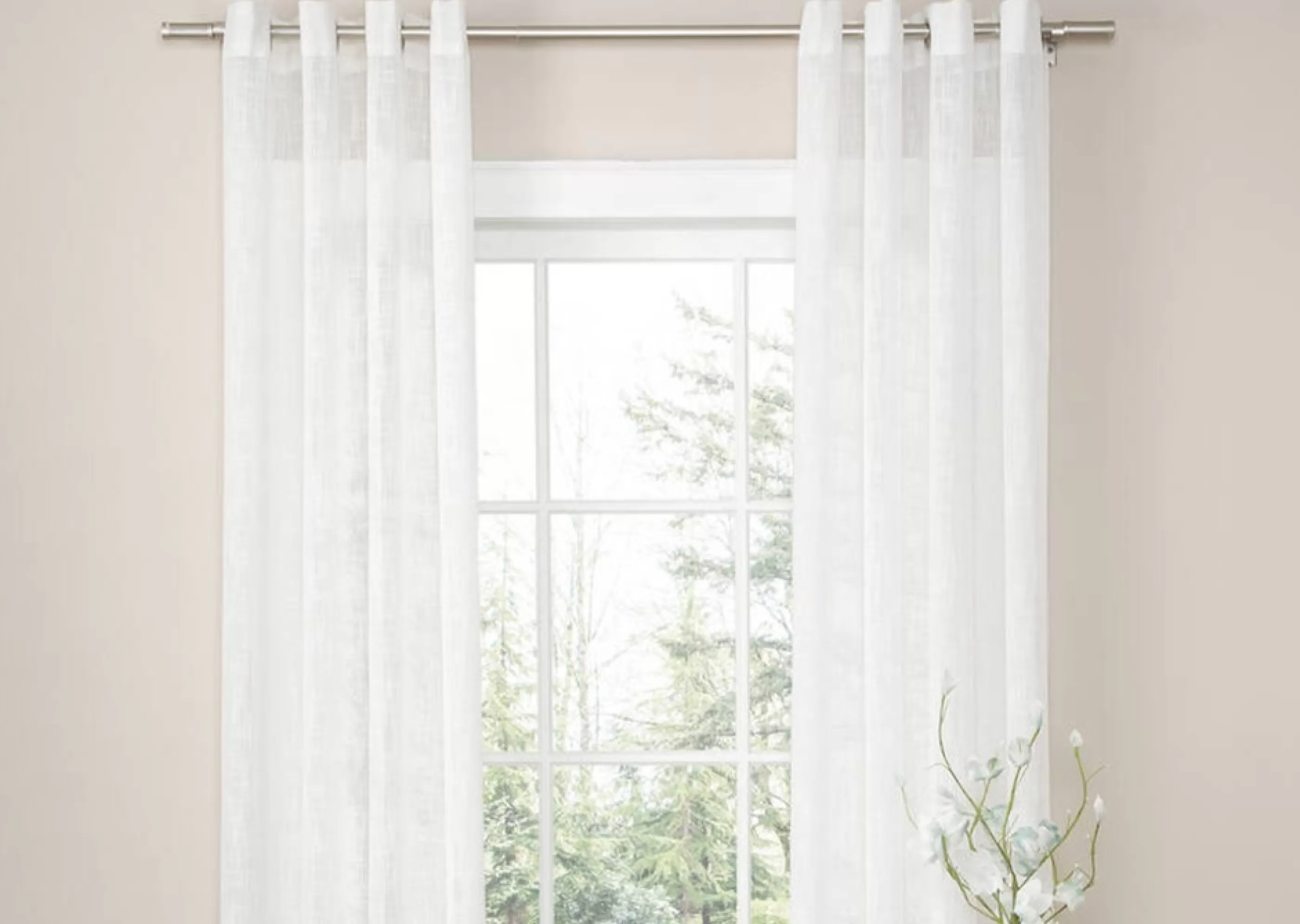 Urban Barn Drapery Panels*Malini Slub Sheer 96"