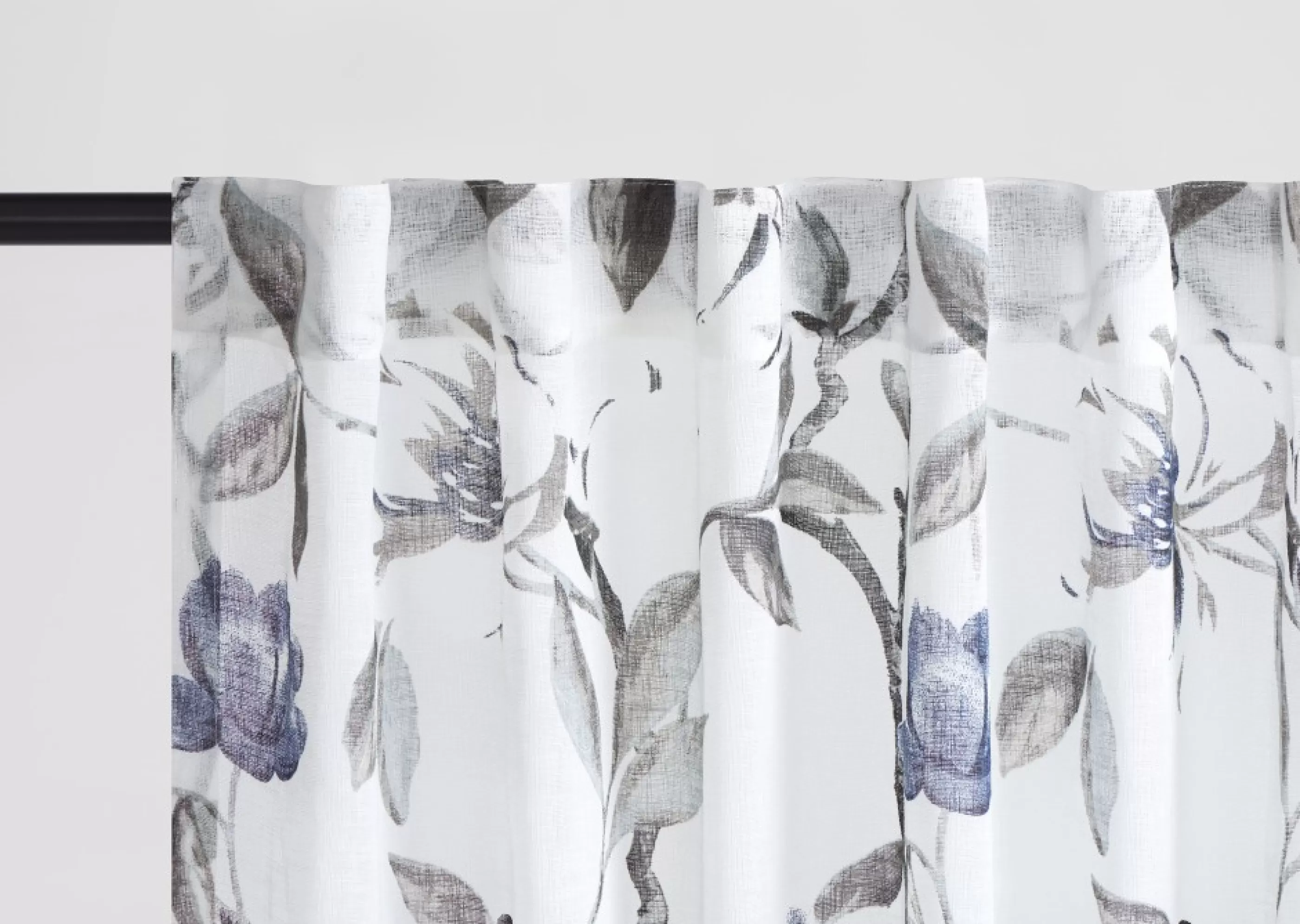 unavailable Drapery Panels*Maribel Floral Sheer 96" Ivory/Blue/Grey