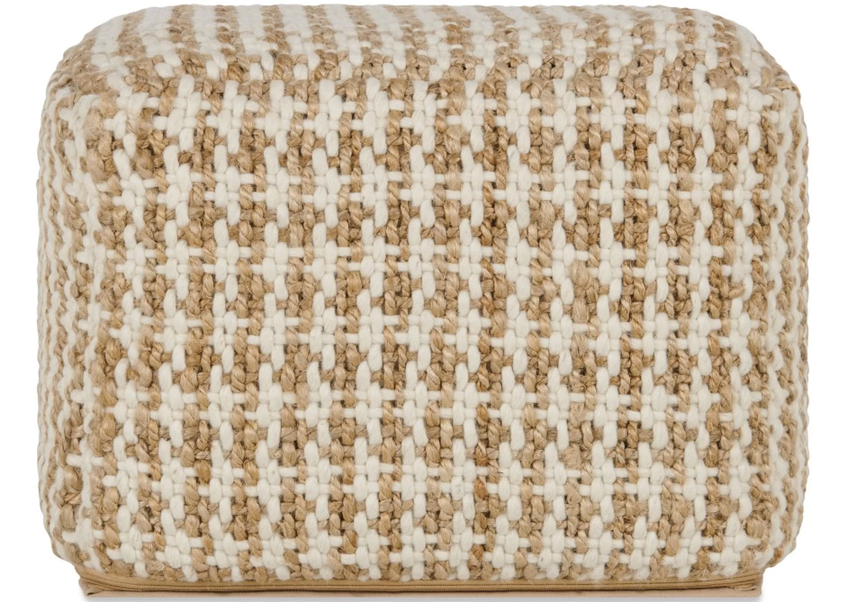 unavailable Poufs*Mayfair Jute/Wool Pouf Sand/Ivory